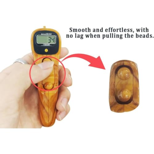 Image of Digital Tally Counter with Compass naam jap Counter Finger Counter for Pooja Meditation Prayer Japa Mala (Golden Oak)