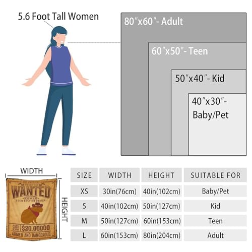 Custom Throw Blanket for Women Men - 60x80 Inches Twin Size - Soft Fluffy Cozy Blankets Gift - Brown Novelty Blanket Throws for Bed, Sofa, Winter
