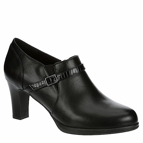 Lauren Blakwell Ellory - Women's Low Cut Faux Leather Heeled Ankle Bootie Black, Size 8.0 Medium Width