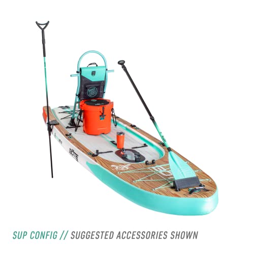 Bote Rackham Aero Inflatable Paddle Board Blow Up Isup 12 Ft 4In Adult Kids Family Friendly W/Travel Bag Apex Pedal Drive Compatible, Classic Cypress #TOP2