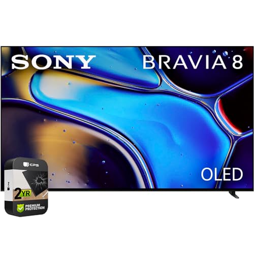 Sony K65XR80 BRAVIA 8 65 inch 4K HDR Smart OLED TV 2024 (Renewed) Bundle with 2 YR CPS Enhanced Protection Pack