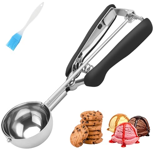 Large Cookie Scoop 3 Tablespoon, Size #20 Dough Scoops For Baking, Trigger Ice Cream Scooper, Stainless Steel Portion Scoop For Jumbo Cookies, Pancakes, Cupcakes, Meatballs