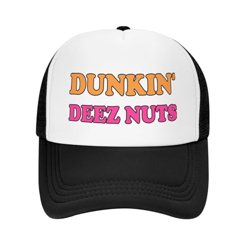 Funny Trucker Hats - Dunkin Deez Nuts - Gag Gifts for Men Women Crazy Funny Hats Vintage Snapback Baseball Caps Party Hat