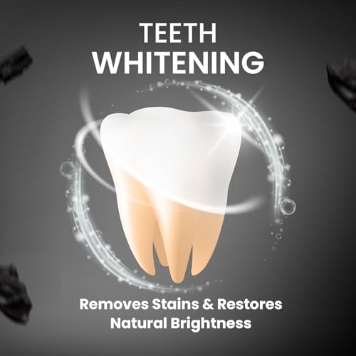 Image of Vernam Charcoal Whitening Toothpaste 70g | Timur Wood Activated Charcoal & Hydroxyapatite | Enamel Repair & Stain Removal | Fluoride-Free Anti Cavity, Gum Care | Vegan | 6% Bio-HAP, Fluoride Free & Activated Charcoal for Brighter Teeth