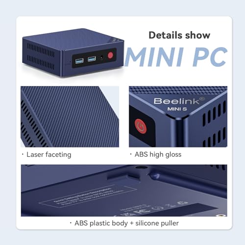 Image of Beelink Mini S12 PC, Intel 12th Gen 4-Core N95, 16GB DDR4, 500GB SSD | Beelink Mini PC, Desktop Computer, Dual HDMI 4K UHD, 2.5GBps, Dual WiFi5 /BT4.2, W11 Home
