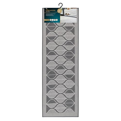 JVL Expression Machine Washable Entrance Runner Doormat, 50x150cm - Leaves
