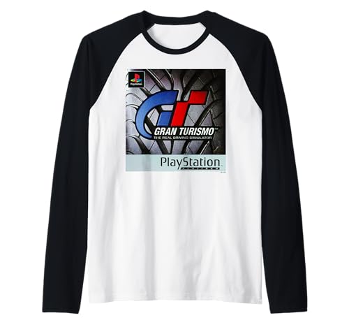 Playstation Gran Turismo The Real Driving Simulator PS1 Art Maglia con Maniche Raglan