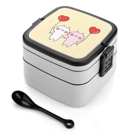 弁当箱 うさ まる ランチボックス 二段 ふわっと盛れる おべんとう箱 スプーン付き 女性用 男性用 子供用 お弁当箱 大容量 One Size