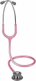 Estetoscópio Profissional Spirit Pro-Lite Adulto - Cabeça Dupla, Hastes em Metal, Leve, Nano Silicone - Rosa Perolizado