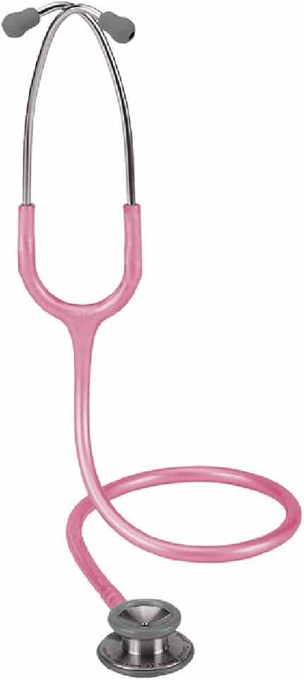 Estetoscópio Profissional Spirit Pro-Lite Adulto - Cabeça Dupla, Hastes em Metal, Leve, Nano Silicone - Rosa Perolizado