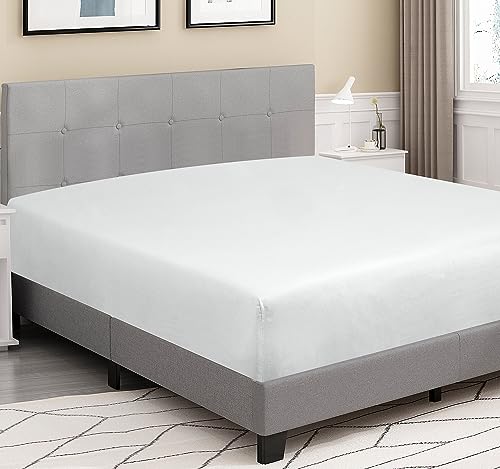 Image of ROYALE LINENS 300 Thread Count 100% Long Staple Combed Cotton Fitted Sheet California King - Super Soft Deep Pocket Bottom Sheet - Fitted Sheets Only - Elastic Sheets (Cal King, White)