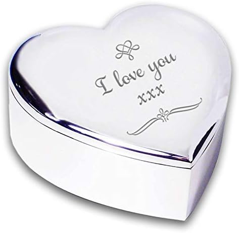 I LOVE YOU Silver Finish Swirl TRINKET BOX Gifts Presents Ideas for Her Women Fiance Romantic My Girlfriend Wife Mum Birthday Valentines Day Mothers Wedding Anniversary Bride From Son Daughter