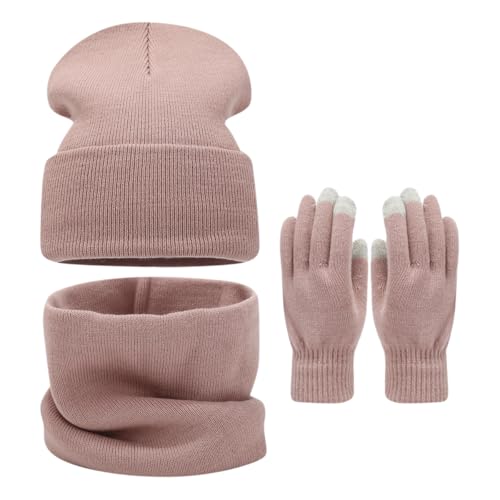 Conjunto de gorro bufanda guantes que estiliza el rostro con calidez 2