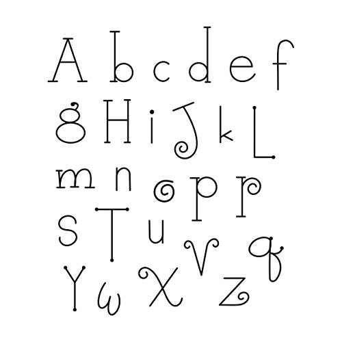 Tampons alphabet Spellbinders multicolores en polymère fin pour carterie