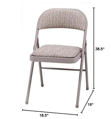 Meco 4-Pack Deluxe Fabric Padded Folding Chair, Chicory Lace Frame And Motif Fabric Seat And Back #TOP1