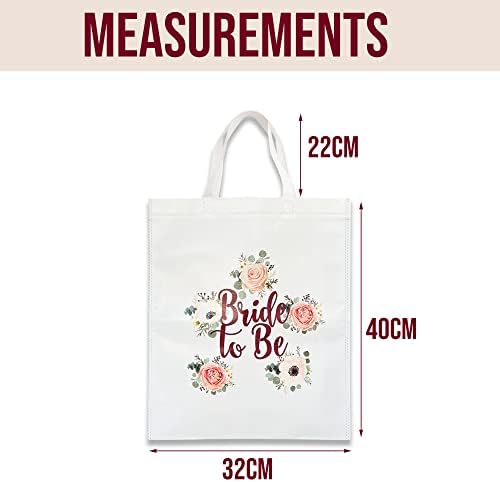 Blue Planet Fancy Dress 13 Floral Hen Party Bags (40x32cm)  12 Team Bride Rose Gold Totes & 1 White Bride-to-Be Bag  Large Personal Packs to Fit Games Accessories for Bachelorette Weekend Fun