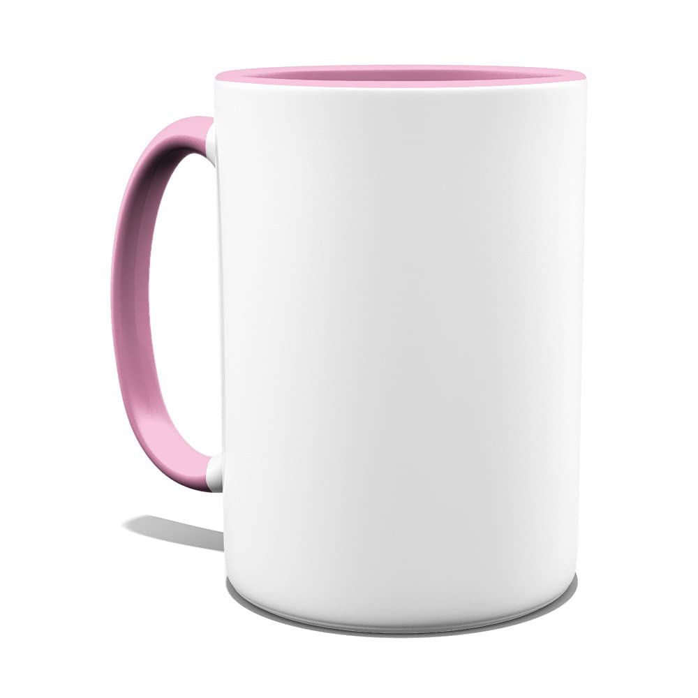 Bastel-Tassen ohne Druck zum Bemalen aus Hochwertiger Keramik Einzeln oder im Set/Mug/Cup/Becher/Pott Jumbo Tasse Innen & Henkel Rosa 6er Set
