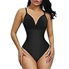 FeelinGirl-Sexy-Slimming-Bodysuit-Tummy-Control-Thong-Shapewear-Backless-Body-Shaper-Deep-V-Neck FeelinGirl Shapewear Tummy Control Fajas Colombianas Reductoras y Moldeadoras Bodysuit Black M