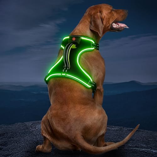 Vizbrite Rechargeable LED Dog Harness - No Pull...
