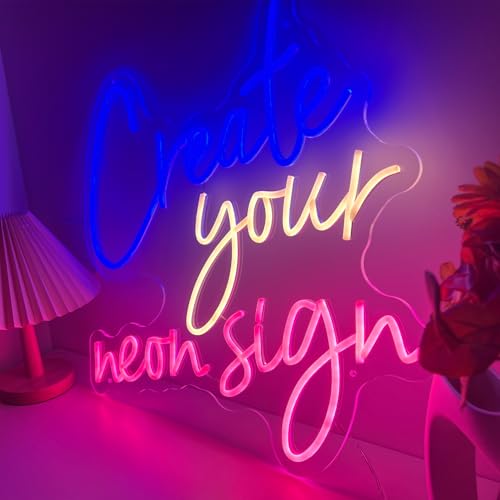 Image of Custom Neon Sign, Custom Large Led Neon Signs, Led Light Sign Customizable for Wall Decor Wedding Birthday Bar Business Store Logo