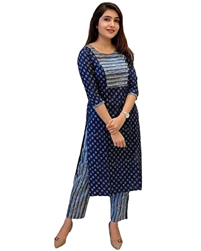 Image of ANNI DESIGNER Women's Rayon-blend Kurta With Pant