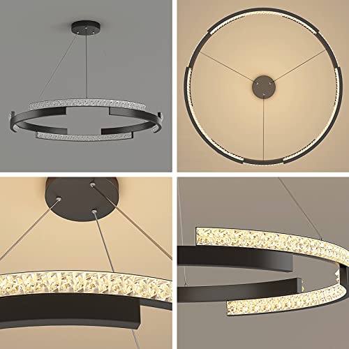 Abat-jour en acrylique pour suspension LED moderne sans éblouissement de salon - 4