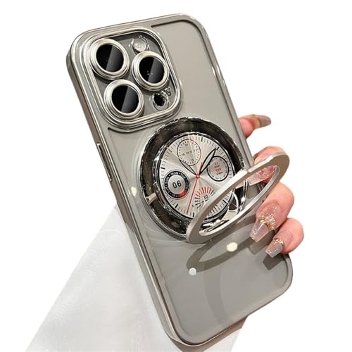 Coque pour iPhone 12 Pro support magnétique de cadran montre antichoc gris