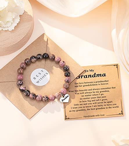 Image of Heart Charm Bracelet for Nana Grandma Bonus Mom Birthday Gifts