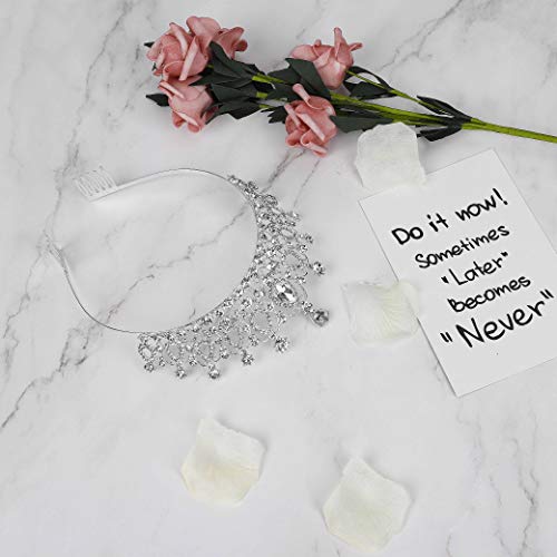 Kristallen haarband tiara haarspeld vrouwen voor bruiloft, strass bruidskroon voor feestdecoratie - Image 3