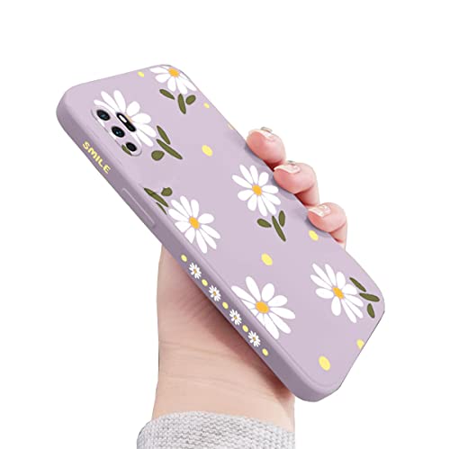 Sunswim for Galaxy Note 10 Plus Case Cute Daisy Pattern Camera Lens Protection Shockproof TPU Bumper Liquid Silicone Protective Cover Phone Cases for Samsung Galaxy Note 10+Plus 5G 6.9'-Purple