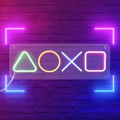 Colorido cartel de neón para gamer, cambio de letra, luz de neón, LED para juegos, luces de neón para juegos, decoración de pared para gamer, streamer, adolescentes, niños, habitaciones infantiles