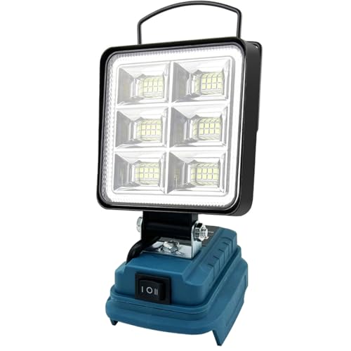 Akku Lampe für Makita 18V AkkuOhne Akku48W 4800LM Led Arbeitsleuchte Strahler Tragbares Flutlichter Baustellen Lampe mit 2 USB für Camping Autoreparaturen