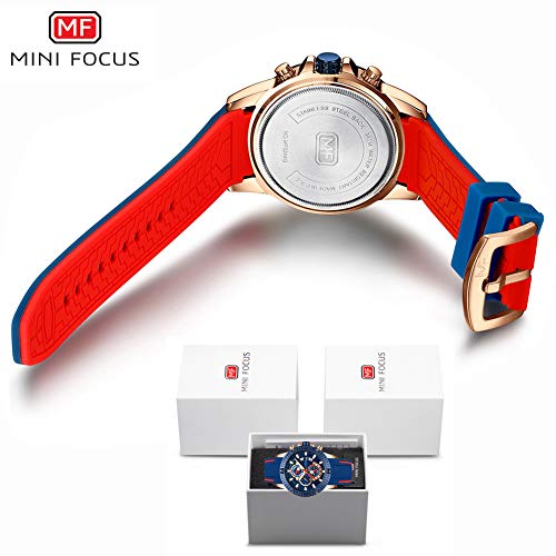 Relógio masculino MINIFOCUS cronógrafo impermeável esportivo analógico de quartzo relógios pulseira