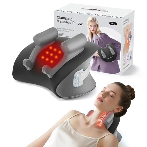 CRECAD Shiatsu Neck Massager with Heat, Electric Deep Tissue Kneading Massage Pillow with 10-Minute...