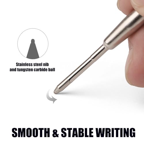 Belegao 10PCS Pen Refills Black Ink, Medium 3.9inch Ball Point Pen Refill Metal Compatible with Most Brands Ballpoint Pens Smooth Writing Rollerball Replacement for School, Home and Office - Image 2