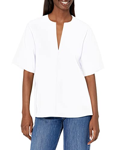 Vince Womens Easy Slit Nk Tee Shirt, Optic White, X-Large US