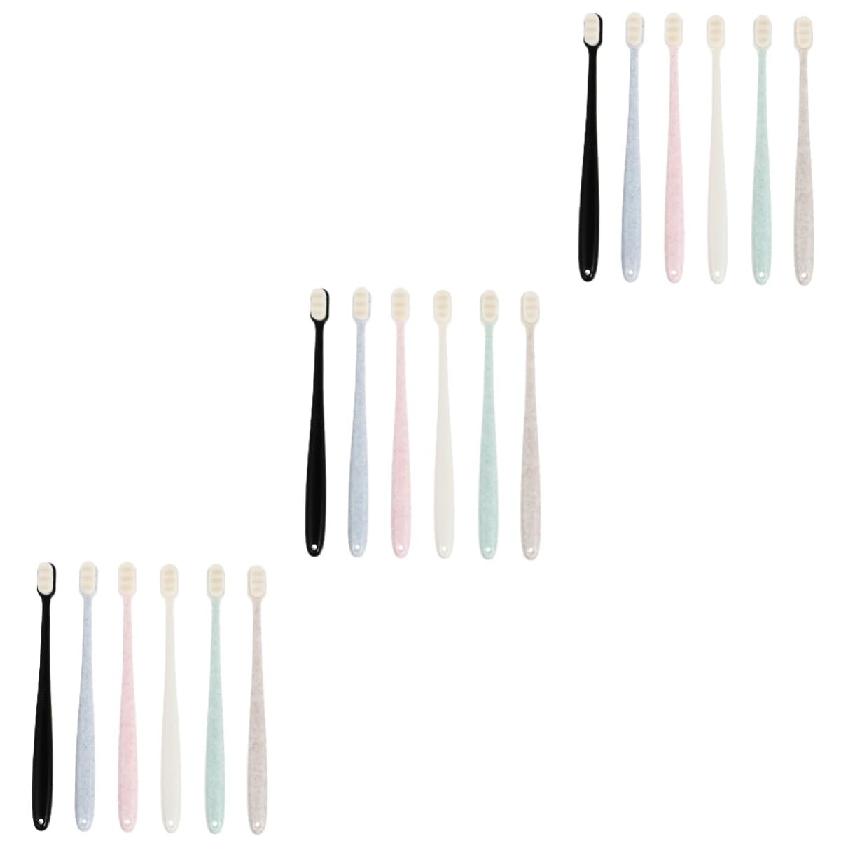 KOMBIUDA 18pezzi Spazzolini Morbidi Assortito Per Orale Design Slanciato e Setole Per Gengive Sensibili e Fragili