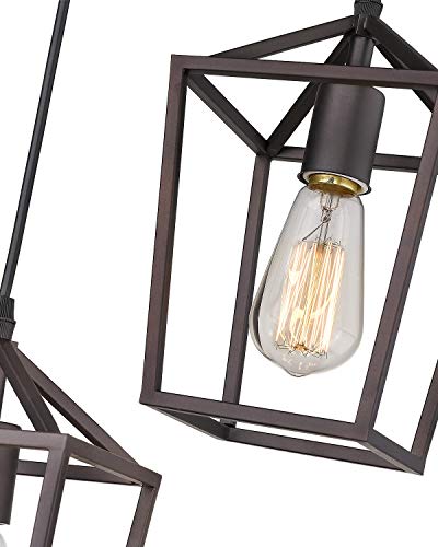 Emliviar 3-Light Pendant Lighting, Cluster Pendant Hanging Light For Kitchen Dining Room, Oil Rubbed Bronze Finish, 20065D-3 Orb #TOP1