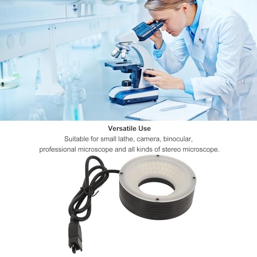 Iluminador de Luz de Anillo LED, Fuente de Cámara de Microscopio de Dos Pines de 24 V, Luz de Microscopio de Anillo LED de Uso Universal, Lámpara de Anillo de Cámara de