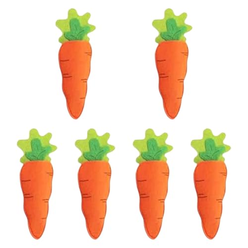 Nishiyuenyi 6x Soportes para Cubiertos de Zanahoria de Pascua, Organizadores de Cubiertos de Pascua, Fundas para Utensilios, Funda de Vajilla de Comedor de Fieltr