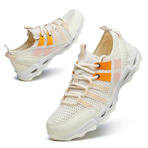 ziitop Womens Hiking Water Shoes for Women Quick Dry Outdoor Sport Sneakers Non Slip Lightweight Breathable Summer Trekking and Walking Climbing Shoe Beige