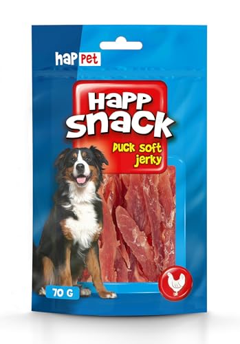 HAPPET Hundegröße - Entenstreifen weich 70 g - Natürlicher Trainingsbeiß, protein- und fettarme Leckerbissen zur Unterstützung gesunder Zähne, Zahnfleisch und Mundhygiene