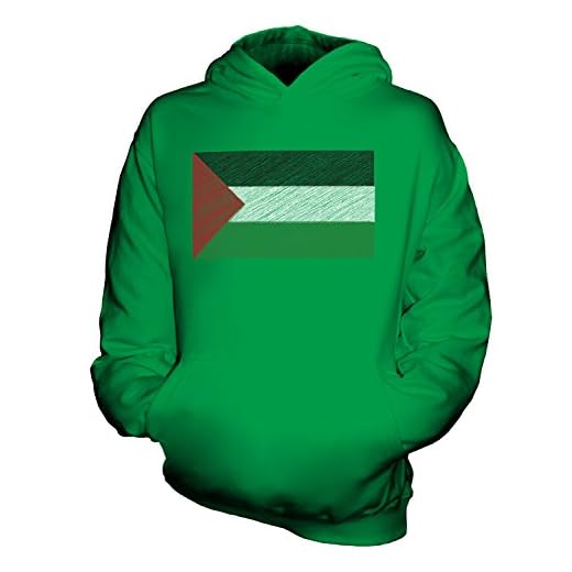 Candymix - Palestina klotter flagga - unisex barn huvtröja pojkar flickor barn småbarn huva tröja topp, Irländsk grön, 7-8 År