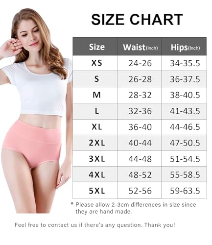 Image of wirarpa Women's Cotton Underwear High Waist Full Coverage Brief Panty Multipack
