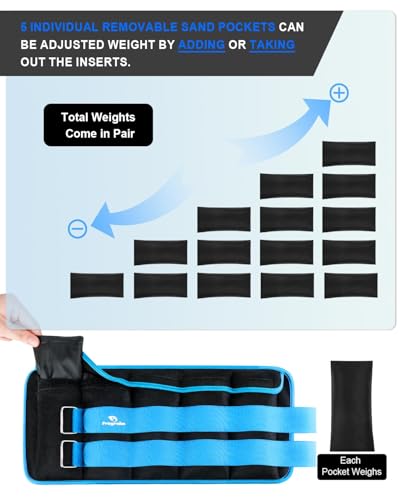 Image of Fragraim Adjustable Ankle Weights 1-3 /4 /5 /6 /8 /10 /12 /15 /20 LBS Pair with Removable Weight for Jogging, Gymnastics, Aerobics, Physical Therapy