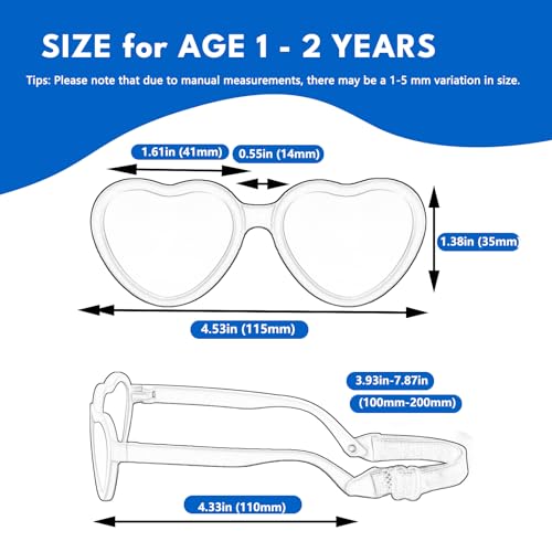 Image of 2 Pack Toddler Sunglasses Polarized with Strap for 18M+ / 2-4 Years Kids, Girls Boys Baby Glasses UV Protection