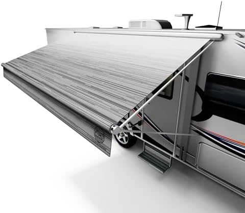 Heavy-Duty RV Awning Fabric Replacement 16ft – RV Canopy Replacement, 19.5oz Heat-Sealed Vinyl, UV-Resistant, Sunproof, Weatherproof, Universal Outdoor Canopy for RVs, Motorhomes & Trailers