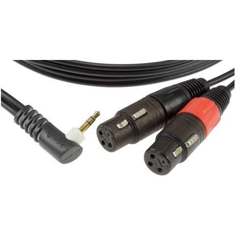 Klotz AY8A0200 Câble adaptateur mini-jack coudé vers 2 prises XLR femelles 2 m