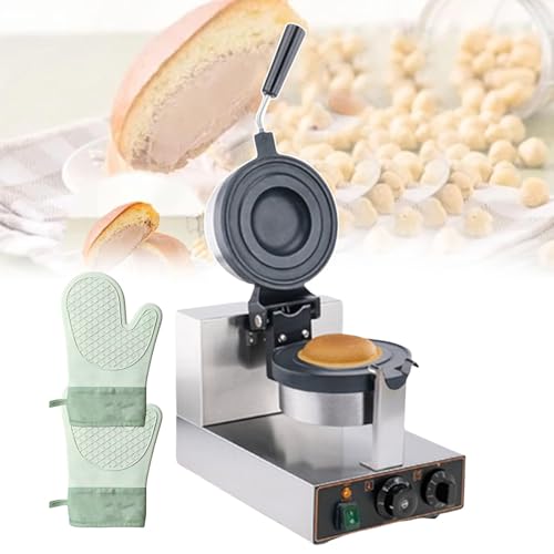 Prensa eléctrica antiadherente para hamburguesas, máquina para hornear waffles, 1300 W, máquina comercial para hacer hamburguesas, temperatura de 50 a 300 ° y temporizador de 0 a 5 minutos para una l