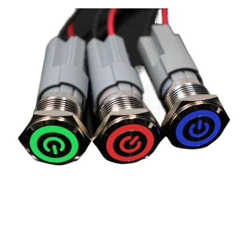 Interrupteur bouton-poussoir 16mm autobloquant étanche 24V avec socket de câblage inclus - 4